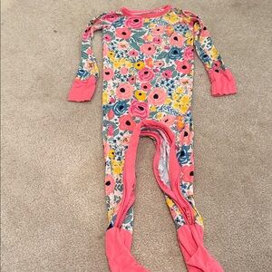 Little sleepies secret garden floral crescent zippie